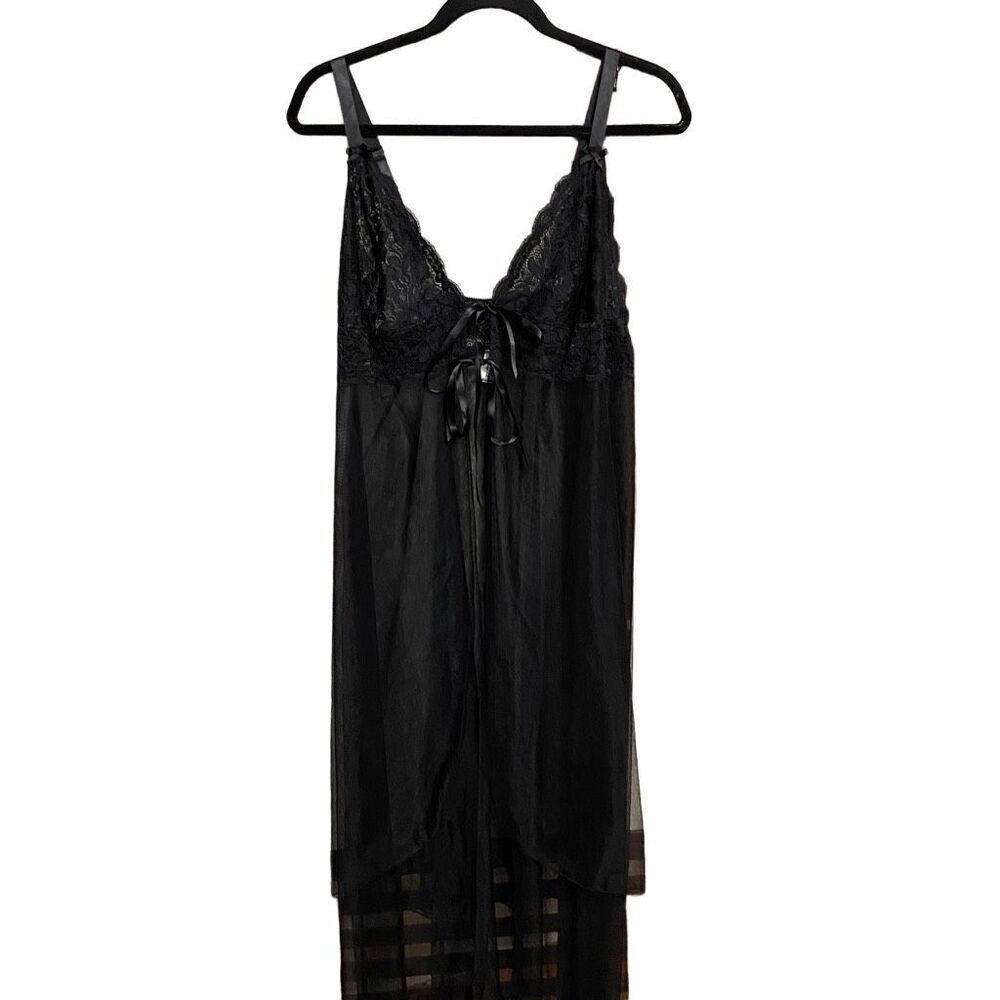 Vintage Torrid Black Sheer Peignor